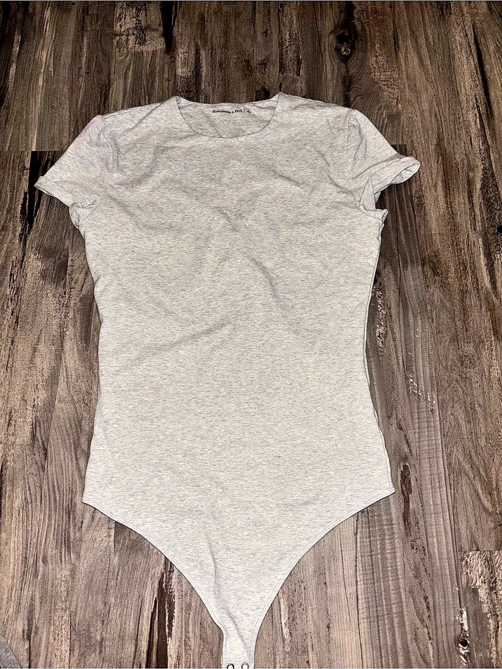 Abercrombie & Fitch Short-Sleeve Cotton-Blend Seamless Fabric Crew Bodysuit
